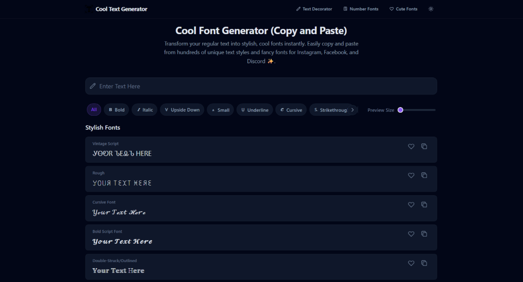 Cool Text Generator: Copy and Paste Fancy Fonts Online